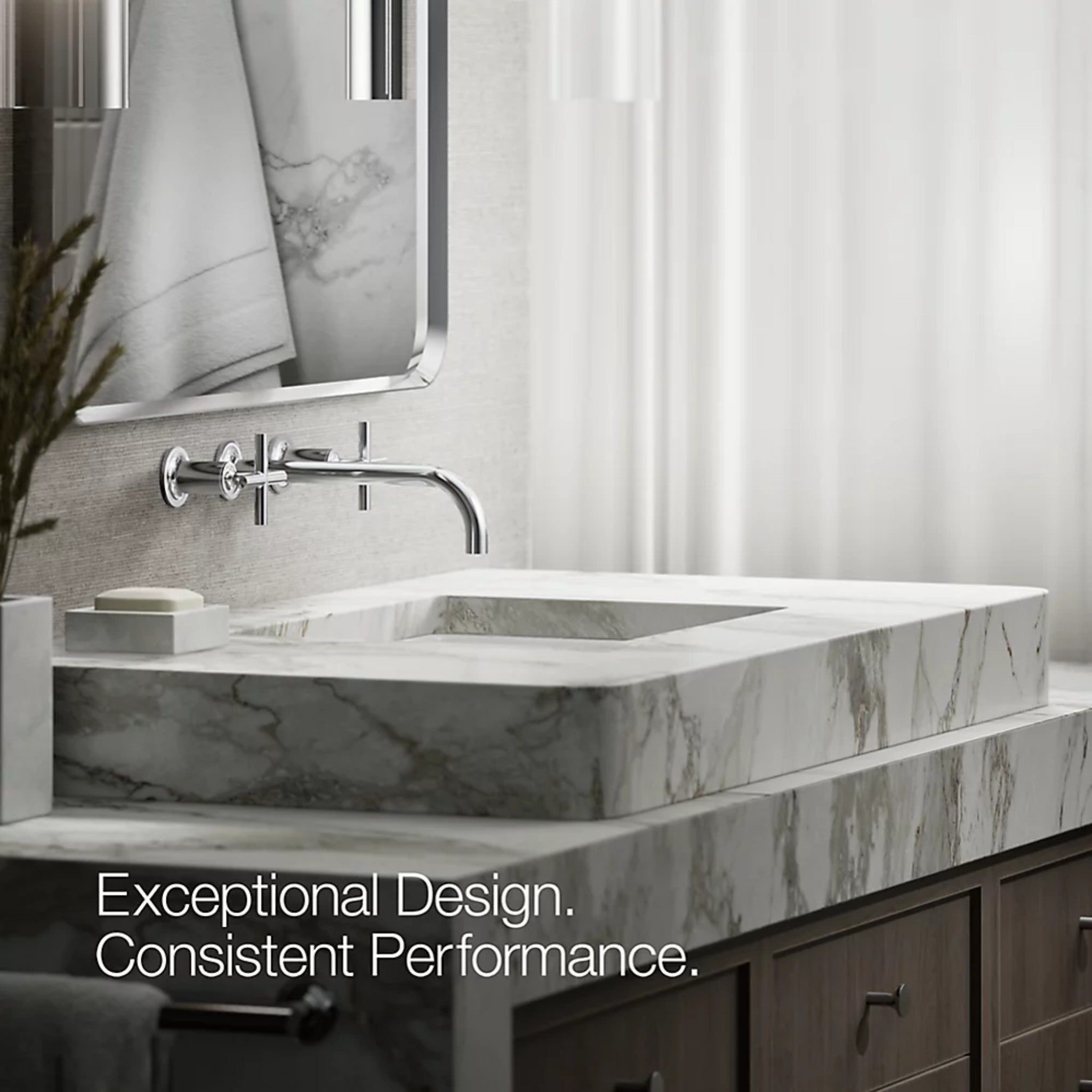 PURIST WALL-MOUNT BATHROOM SINK FAUCET TRIM WITH CROSS HANDLES - robinsonco.ca