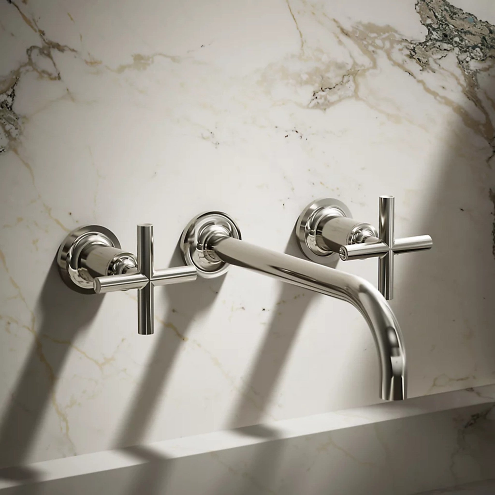 PURIST WALL-MOUNT BATHROOM SINK FAUCET TRIM WITH CROSS HANDLES - robinsonco.ca