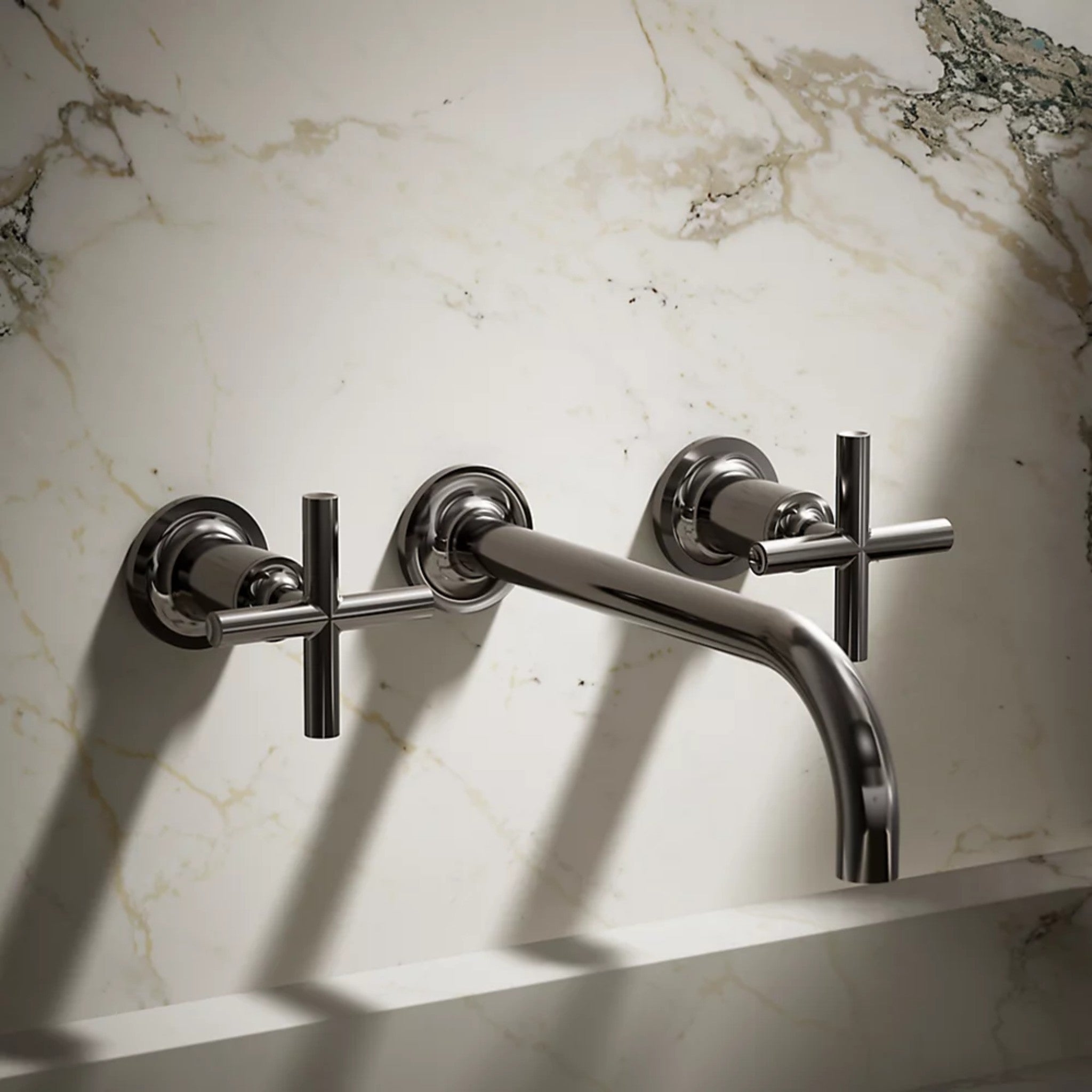 PURIST WALL-MOUNT BATHROOM SINK FAUCET TRIM WITH CROSS HANDLES - robinsonco.ca