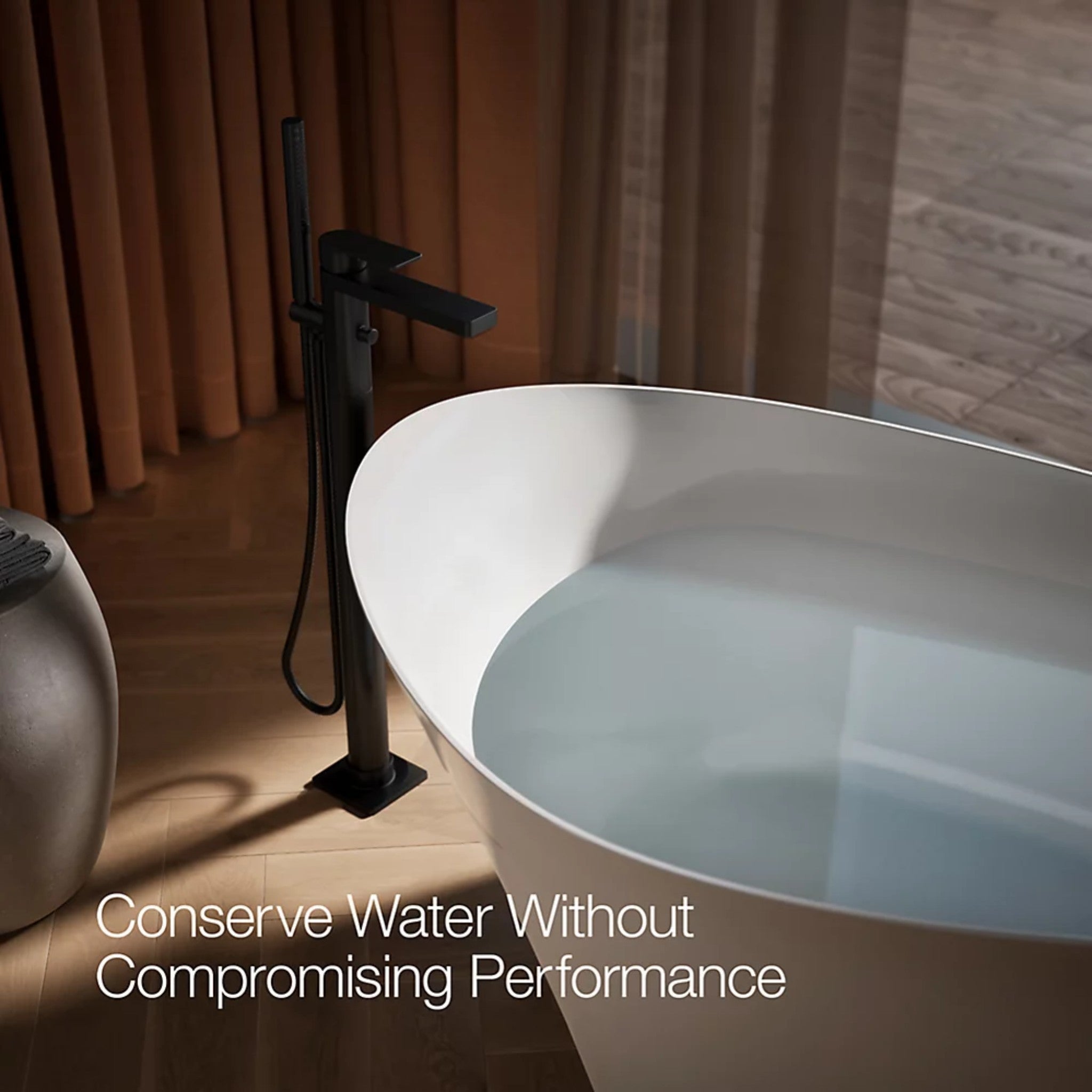 PARALLEL FLOOR MOUNT BATH FILLER TRIM WITH HANDSHOWER - robinsonco.ca