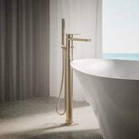 PARALLEL FLOOR MOUNT BATH FILLER TRIM WITH HANDSHOWER - robinsonco.ca