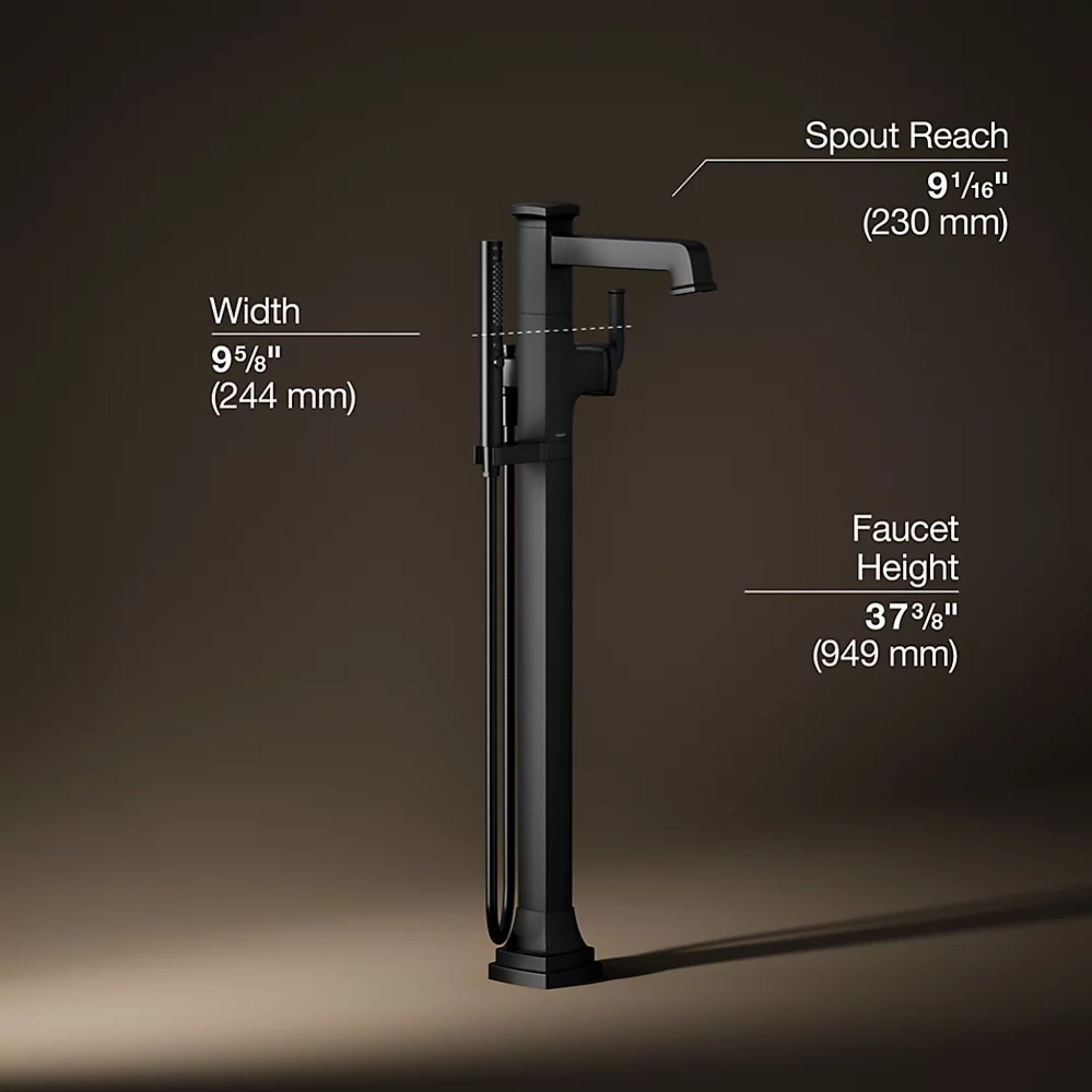 RIFF FLOOR MOUNT BATH FILLER TRIM WITH HANDSHOWER - robinsonco.ca