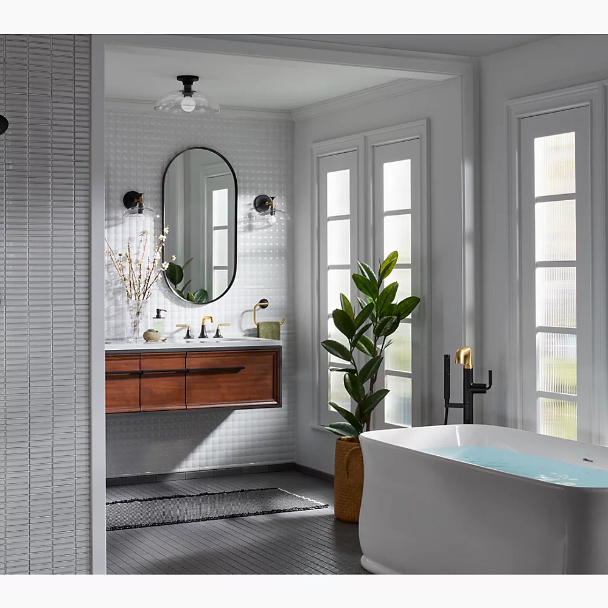TONE FLOOR MOUNT BATH FILLER TRIM WITH HANDSHOWER - robinsonco.ca