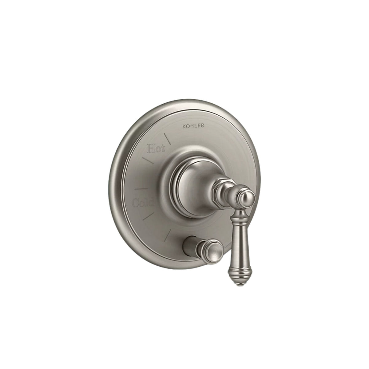 ARTIFACTS® RITE-TEMP PRESSURE-BALANCING VALVE TRIM WITH PUSH-BUTTON DIVERTER AND LEVER HANDLE - robinsonco.ca