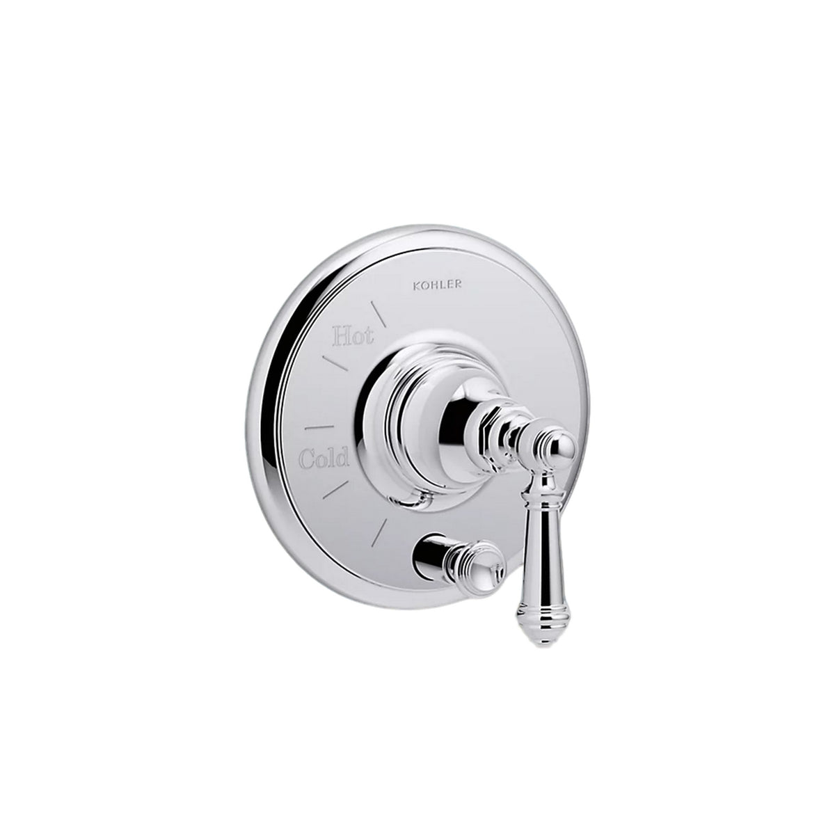 ARTIFACTS® RITE-TEMP PRESSURE-BALANCING VALVE TRIM WITH PUSH-BUTTON DIVERTER AND LEVER HANDLE - robinsonco.ca