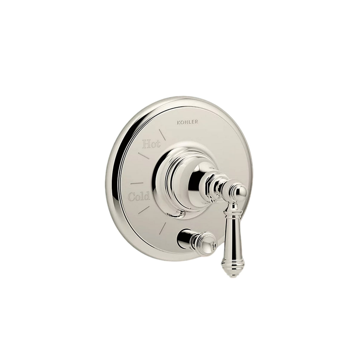 ARTIFACTS® RITE-TEMP PRESSURE-BALANCING VALVE TRIM WITH PUSH-BUTTON DIVERTER AND LEVER HANDLE - robinsonco.ca