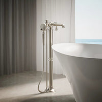 ARTIFACTS FLOOR MOUNT BATH FILLER TRIM WITH HANDSHOWER - robinsonco.ca