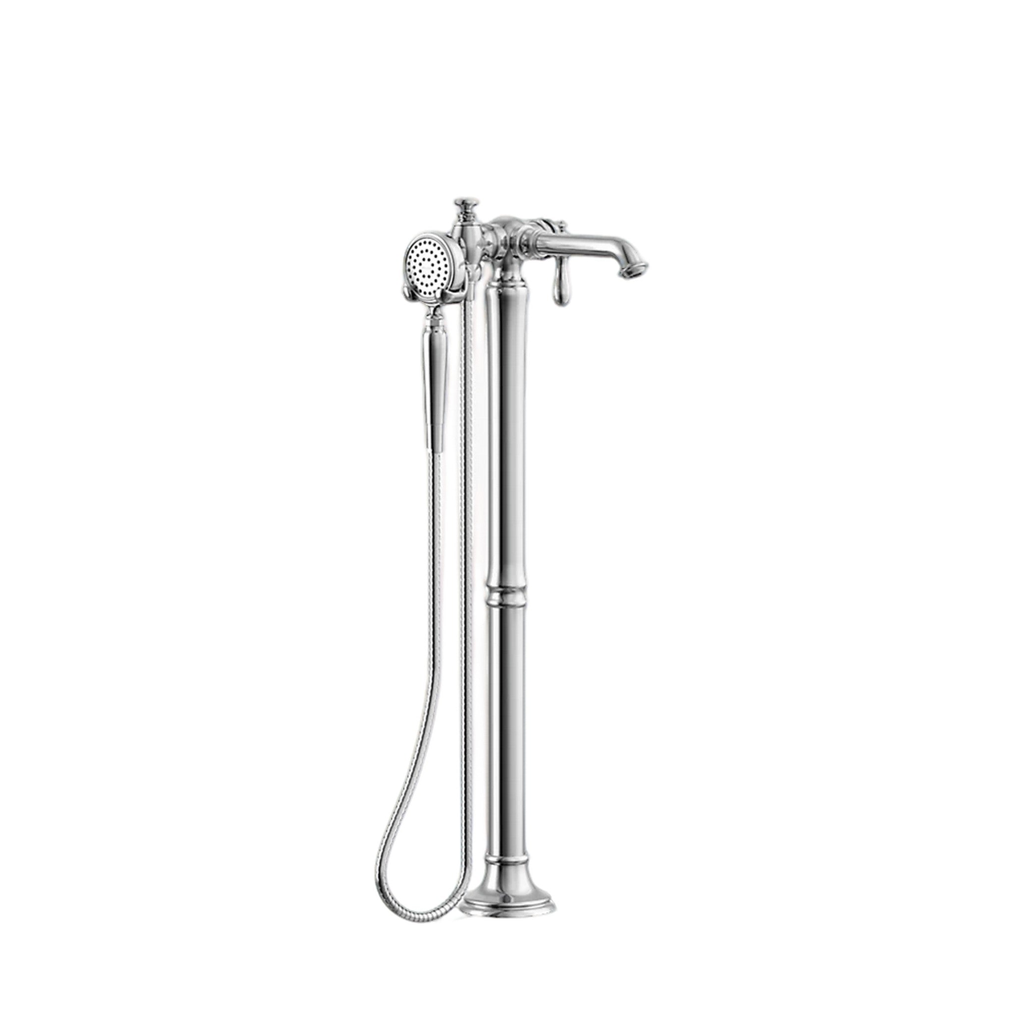 ARTIFACTS FLOOR MOUNT BATH FILLER TRIM WITH HANDSHOWER - robinsonco.ca