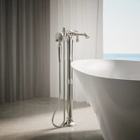 ARTIFACTS FLOOR MOUNT BATH FILLER TRIM WITH HANDSHOWER - robinsonco.ca