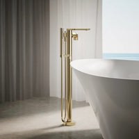 COMPOSED FLOOR MOUNT BATH FILLER TRIM WITH HANDSHOWER - robinsonco.ca
