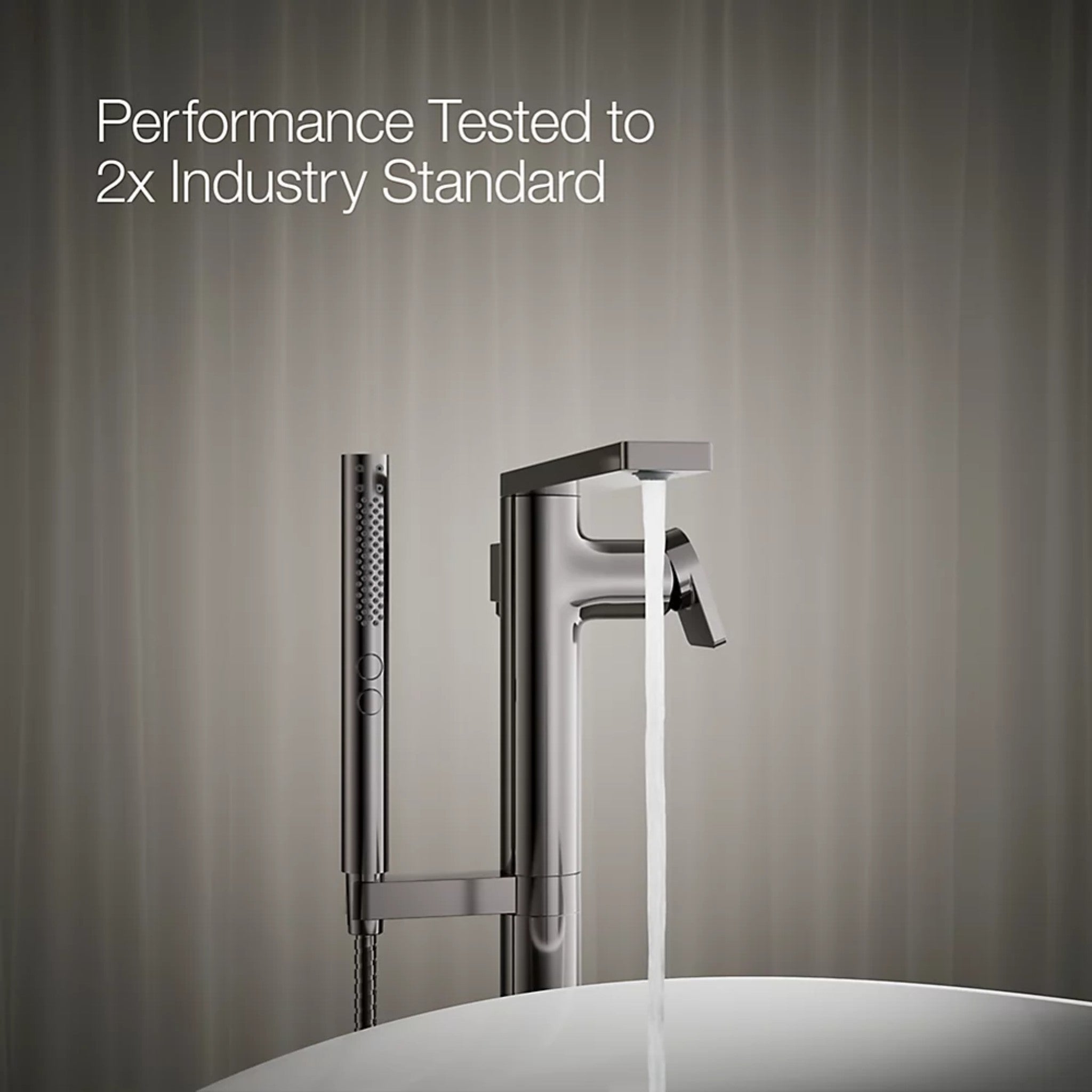 COMPOSED FLOOR MOUNT BATH FILLER TRIM WITH HANDSHOWER - robinsonco.ca