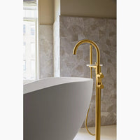 COMPONENTS FLOOR MOUNT BATH FILLER TRIM WITH LEVER HANDLES AND HANDSHOWER - robinsonco.ca