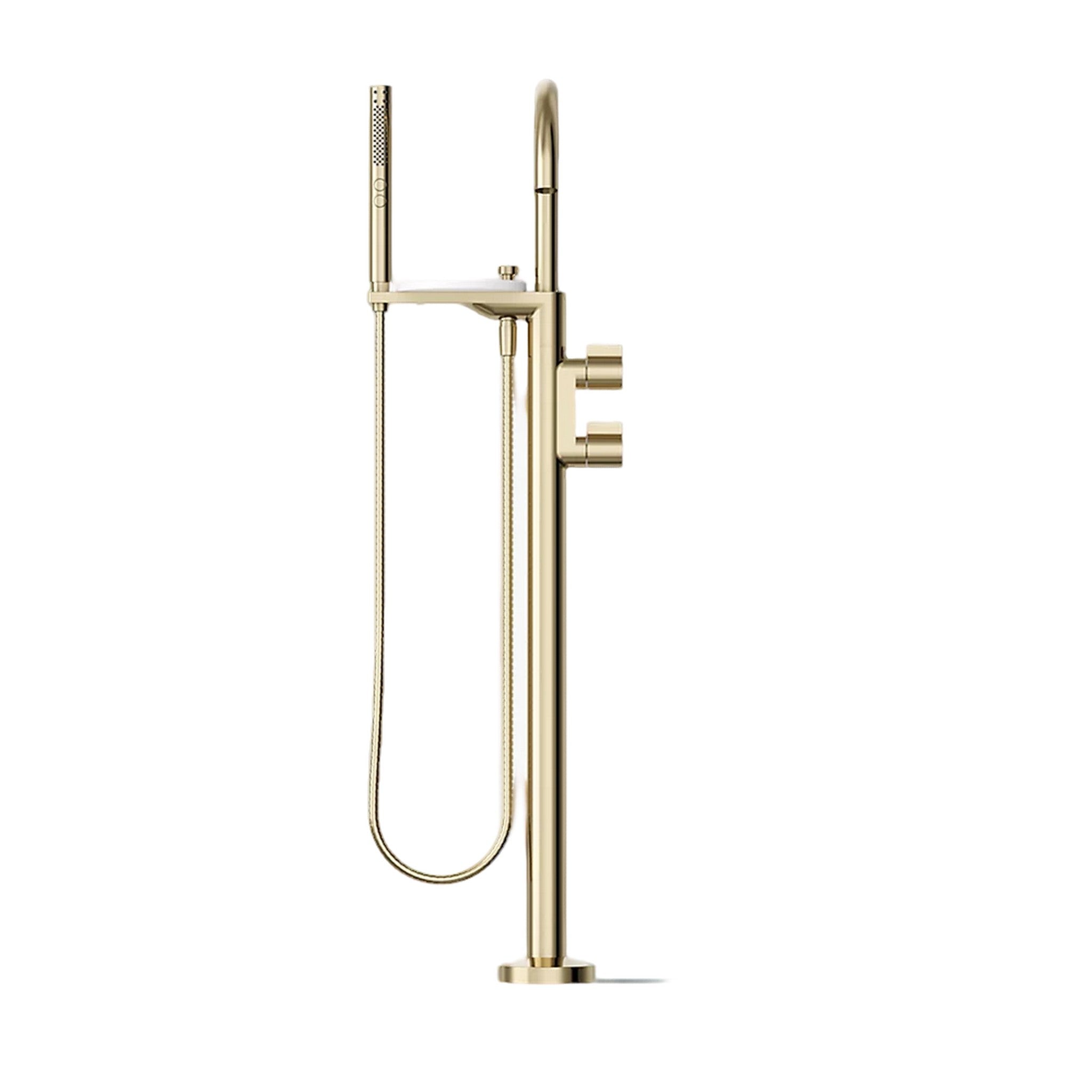 COMPONENTS FLOOR MOUNT BATH FILLER TRIM WITH LEVER HANDLES AND HANDSHOWER - robinsonco.ca