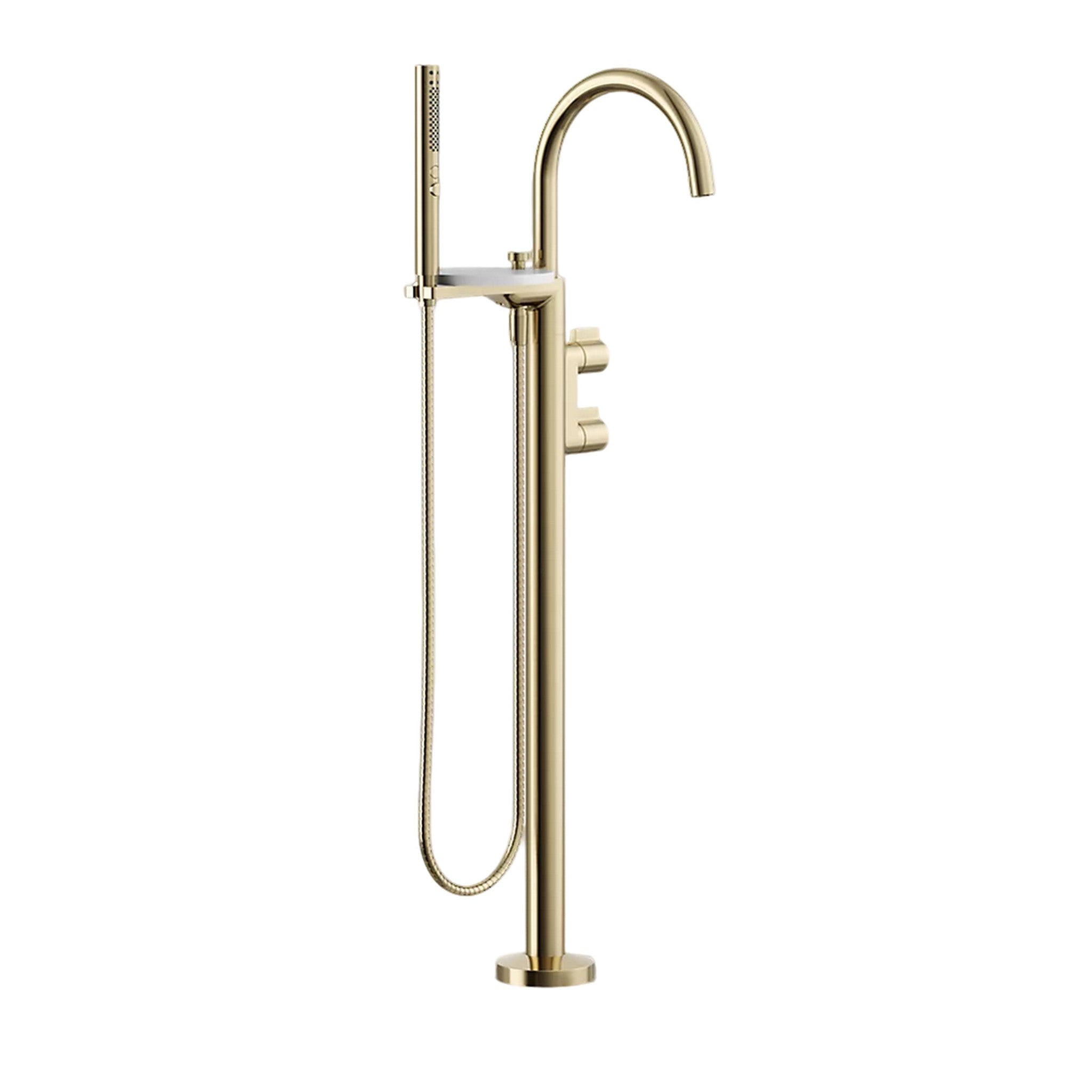 COMPONENTS FLOOR MOUNT BATH FILLER TRIM WITH LEVER HANDLES AND HANDSHOWER - robinsonco.ca