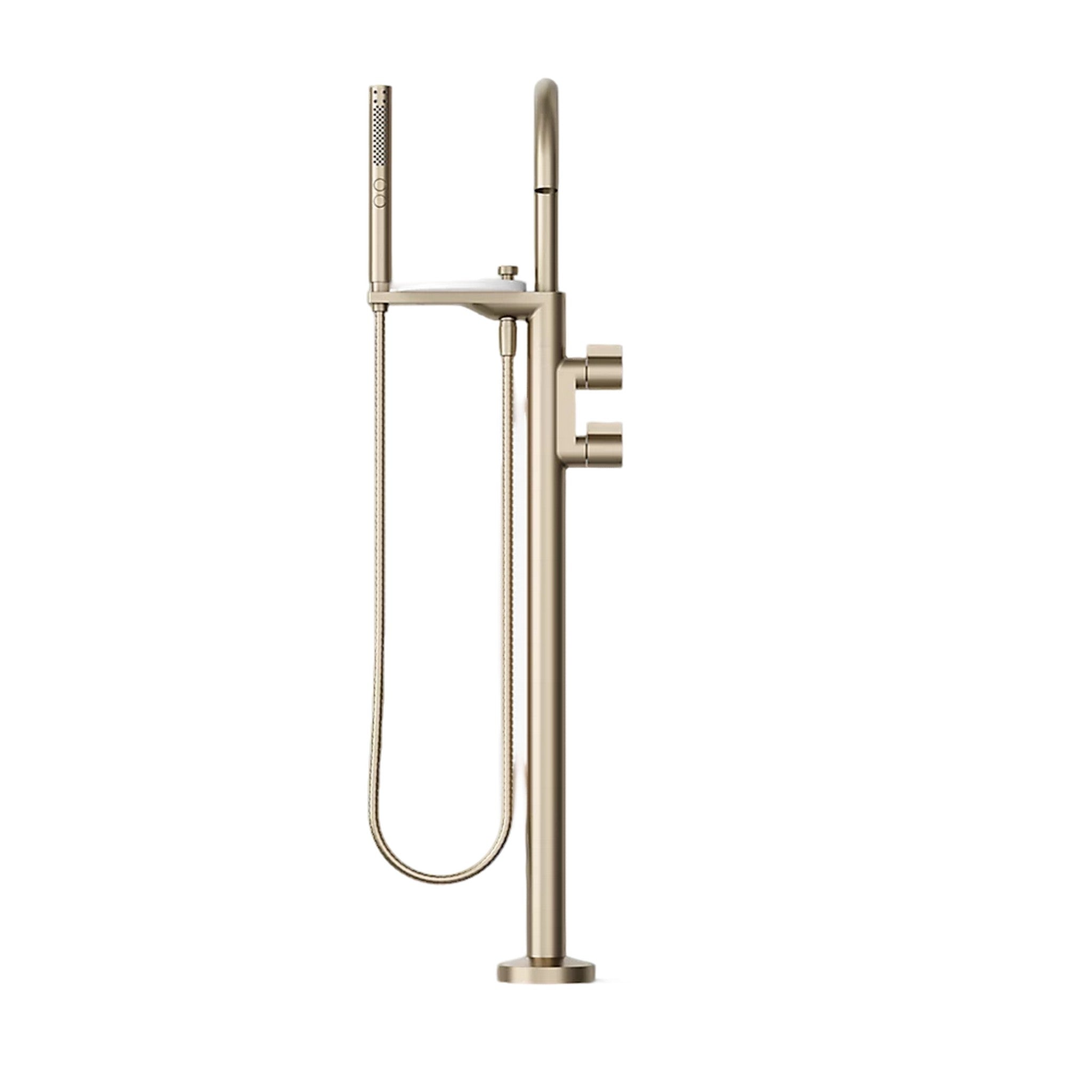 COMPONENTS FLOOR MOUNT BATH FILLER TRIM WITH LEVER HANDLES AND HANDSHOWER - robinsonco.ca