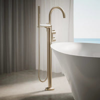 COMPONENTS FLOOR MOUNT BATH FILLER TRIM WITH LEVER HANDLES AND HANDSHOWER - robinsonco.ca