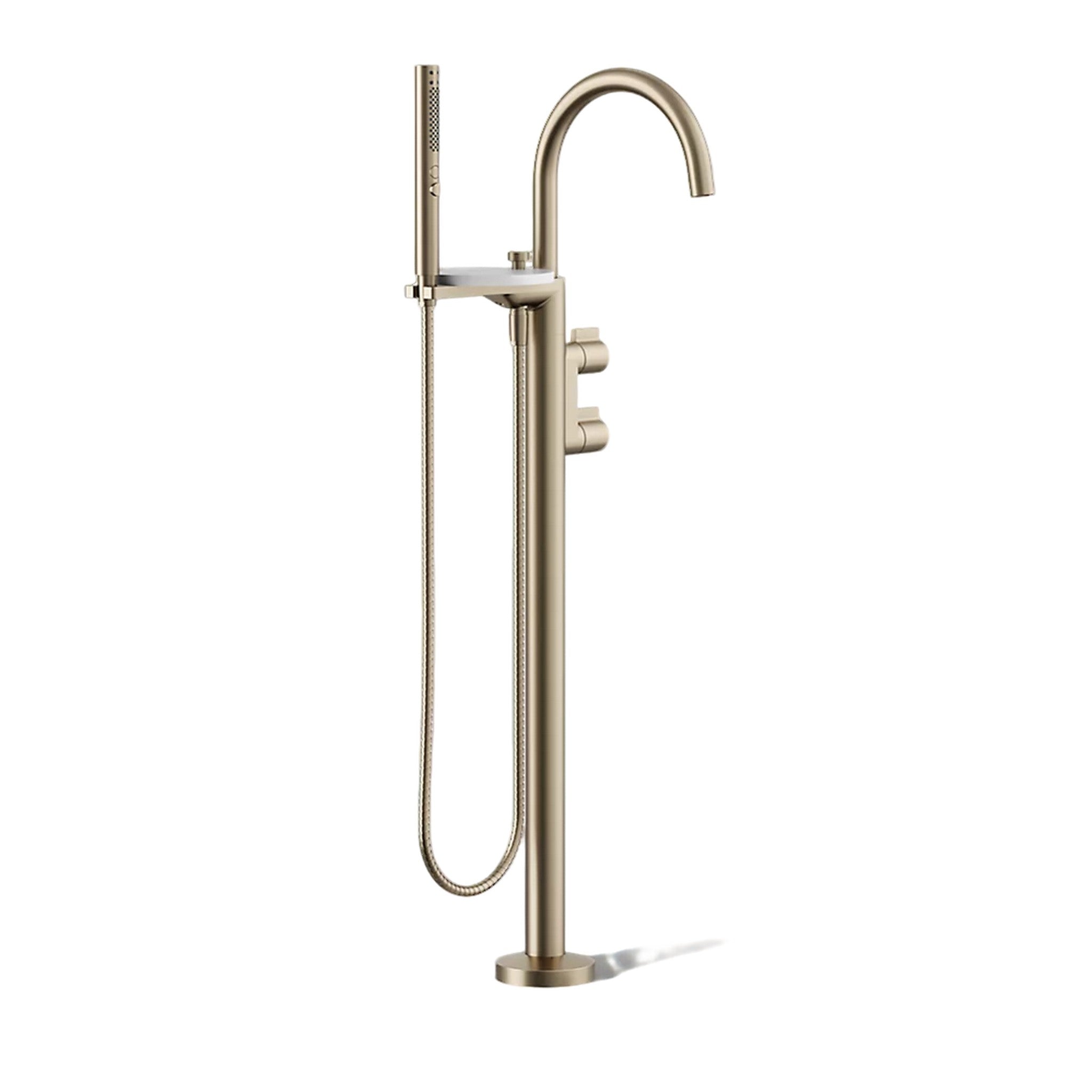 COMPONENTS FLOOR MOUNT BATH FILLER TRIM WITH LEVER HANDLES AND HANDSHOWER - robinsonco.ca