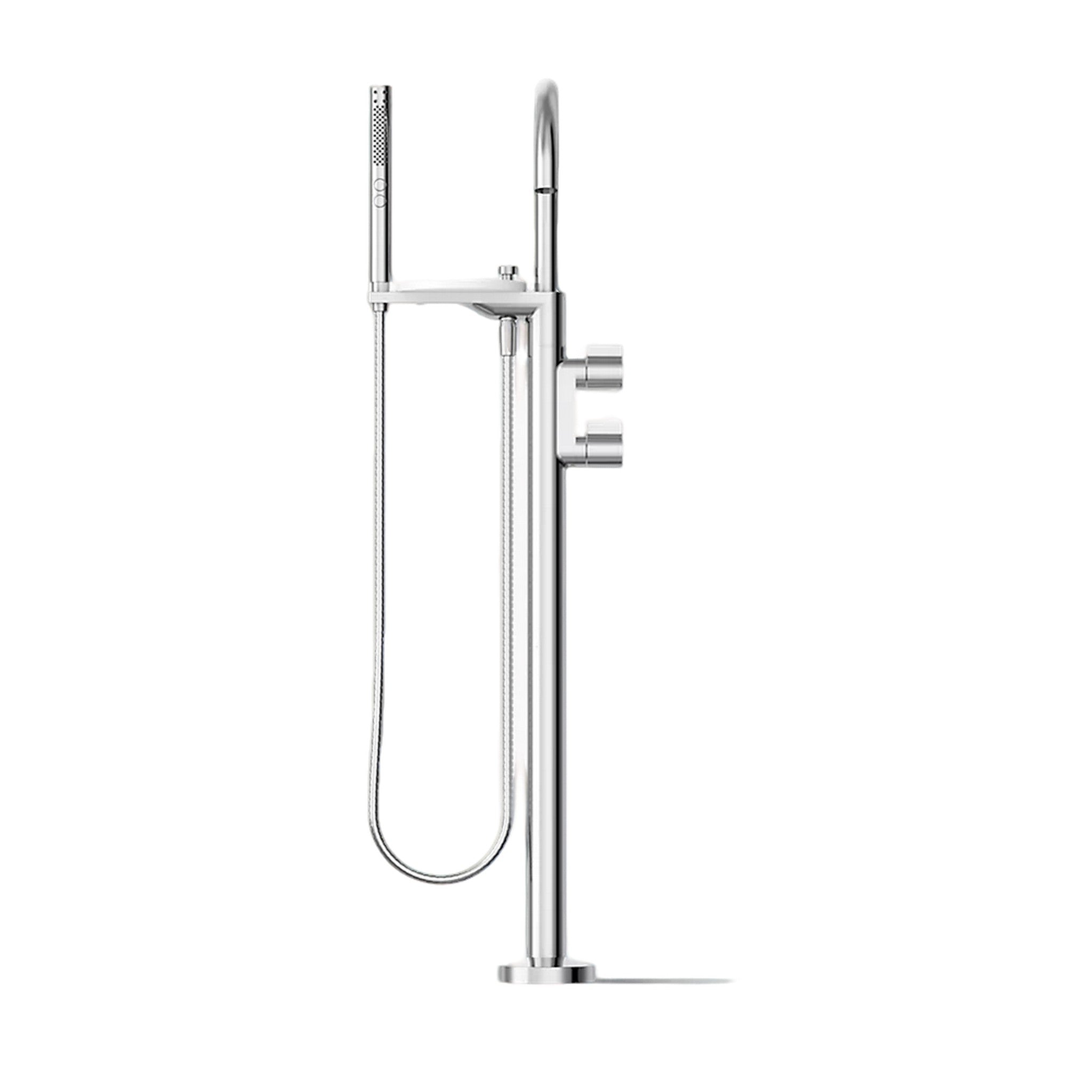 COMPONENTS FLOOR MOUNT BATH FILLER TRIM WITH LEVER HANDLES AND HANDSHOWER - robinsonco.ca