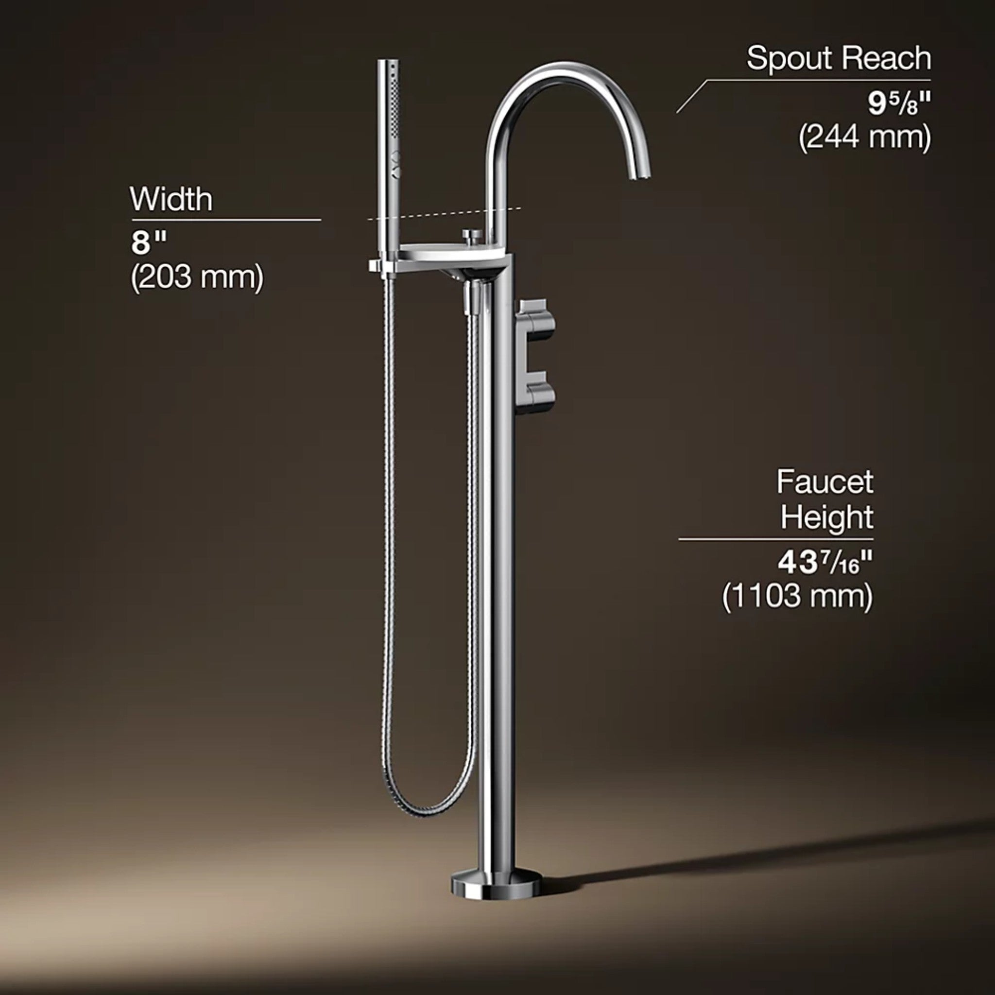 COMPONENTS FLOOR MOUNT BATH FILLER TRIM WITH LEVER HANDLES AND HANDSHOWER - robinsonco.ca