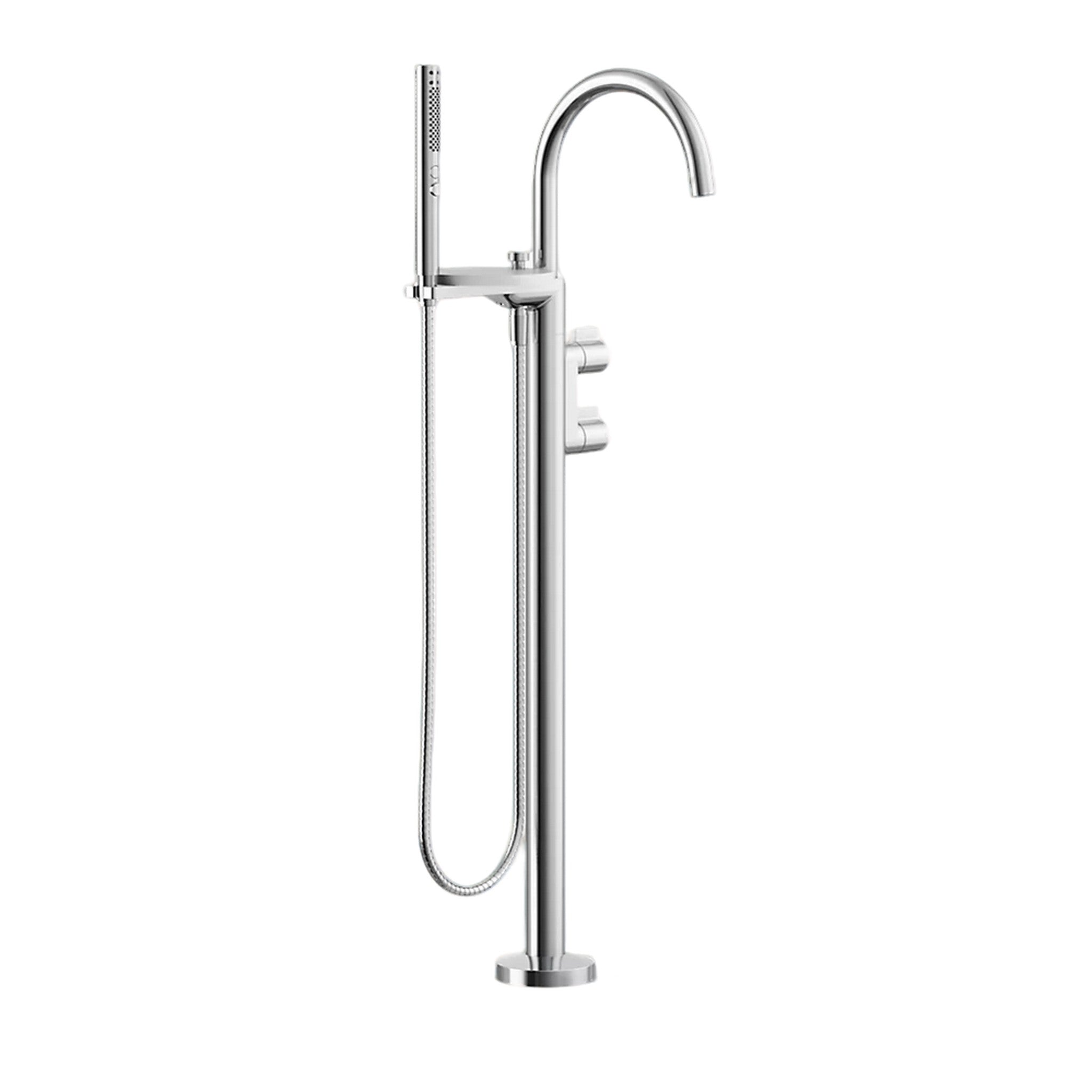 COMPONENTS FLOOR MOUNT BATH FILLER TRIM WITH LEVER HANDLES AND HANDSHOWER - robinsonco.ca
