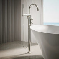 COMPONENTS FLOOR MOUNT BATH FILLER TRIM WITH LEVER HANDLES AND HANDSHOWER - robinsonco.ca