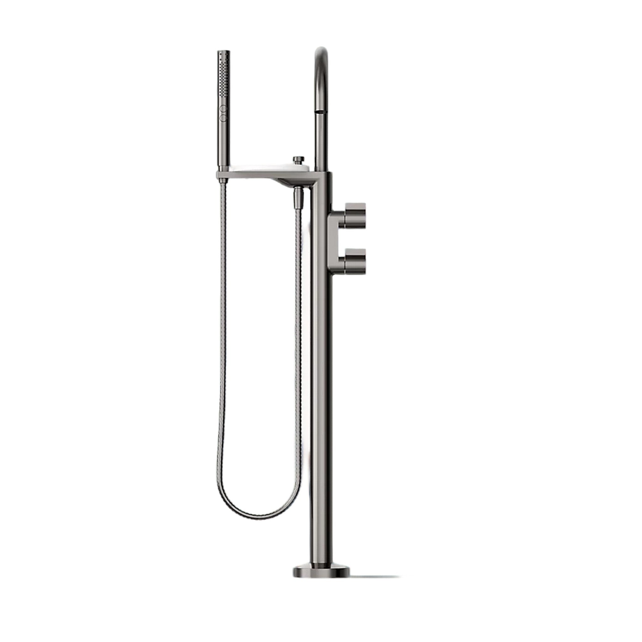 COMPONENTS FLOOR MOUNT BATH FILLER TRIM WITH LEVER HANDLES AND HANDSHOWER - robinsonco.ca