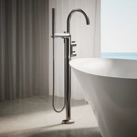 COMPONENTS FLOOR MOUNT BATH FILLER TRIM WITH LEVER HANDLES AND HANDSHOWER - robinsonco.ca