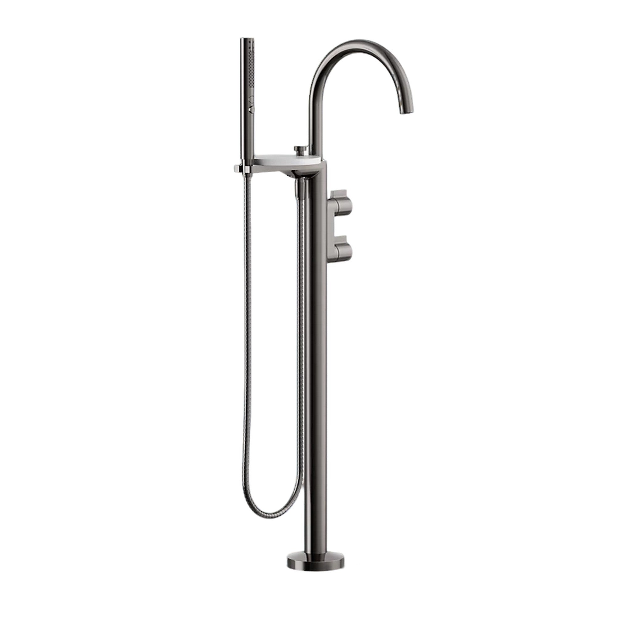 COMPONENTS FLOOR MOUNT BATH FILLER TRIM WITH LEVER HANDLES AND HANDSHOWER - robinsonco.ca