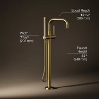 PURIST® FLOOR MOUNT BATH FILLER TRIM WITH HANDSHOWER - robinsonco.ca
