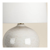 Karina table lamp by Hudson Valley with white linen shade and ceramic base