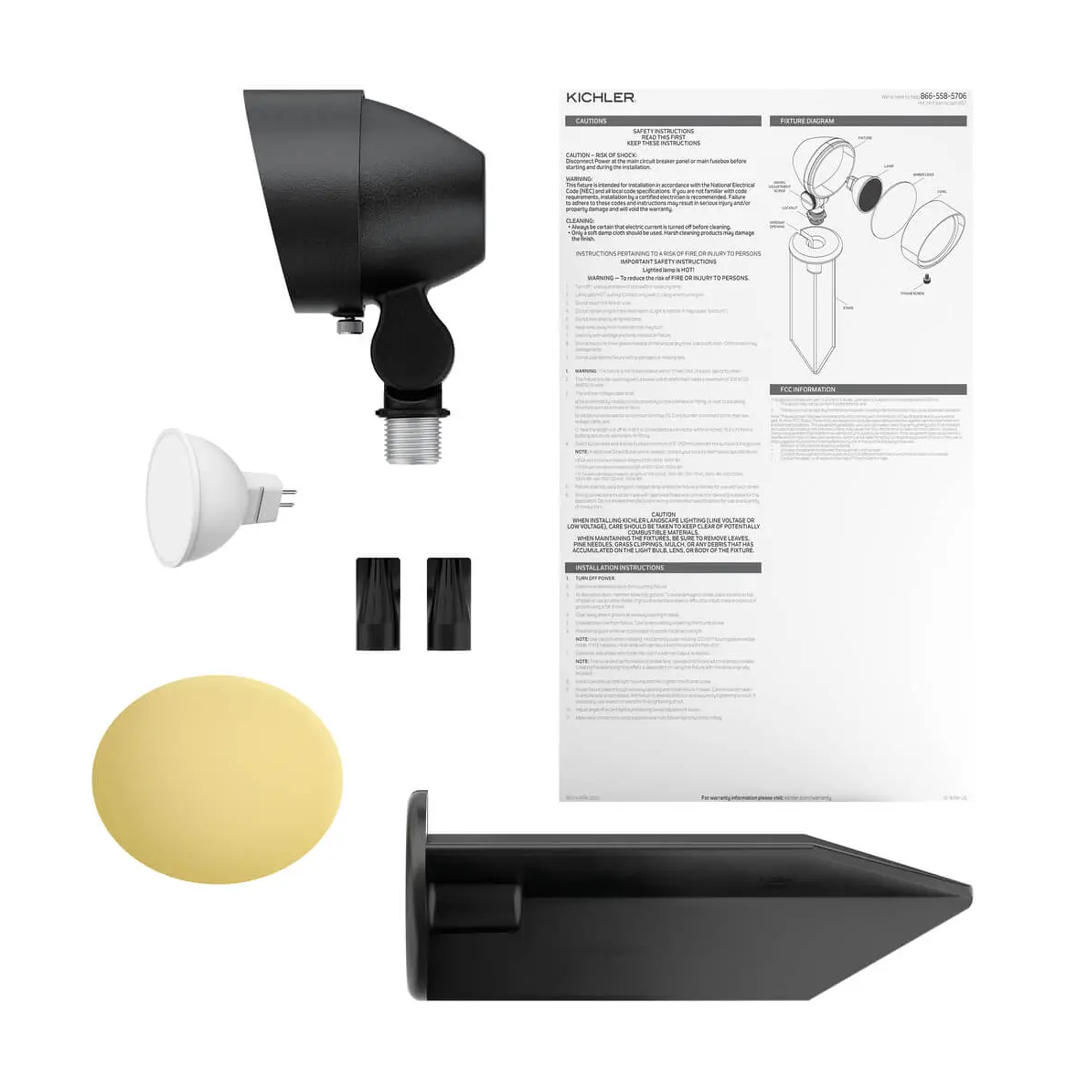 Kichler Adjustable Drop-In LED FloodKit components