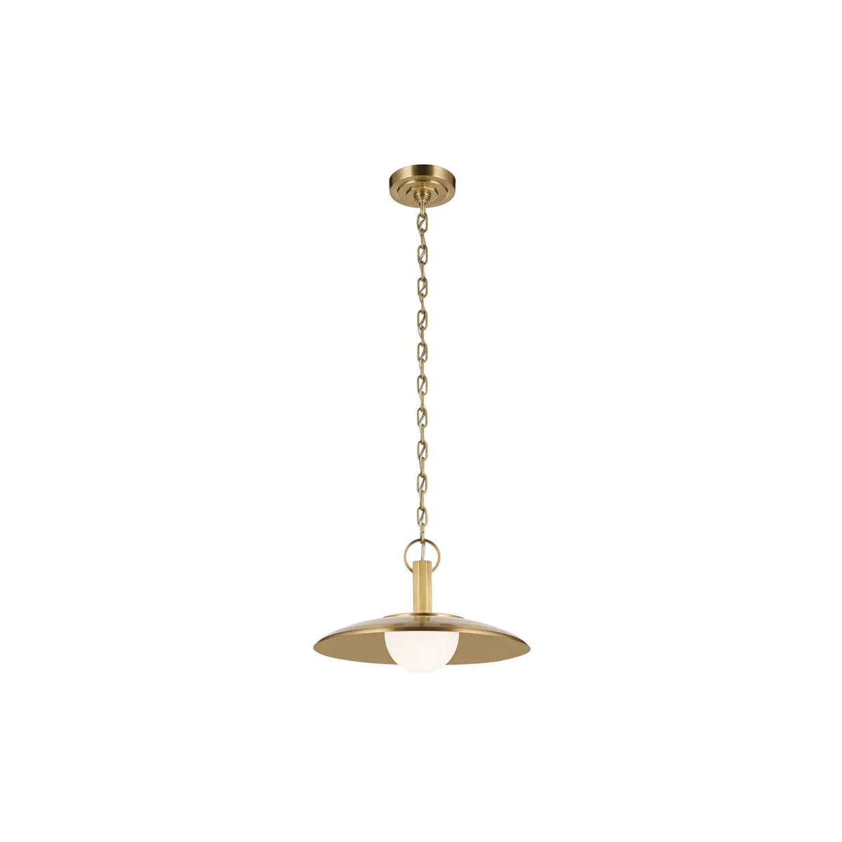 Kichler Kurio 1-light pendant in 16-inch lacquered brass finish
