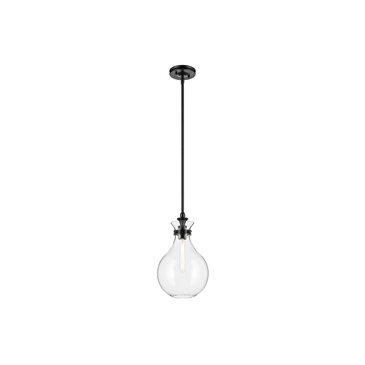 Kichler Laria 1-Light Pendant with clear glass and black finish