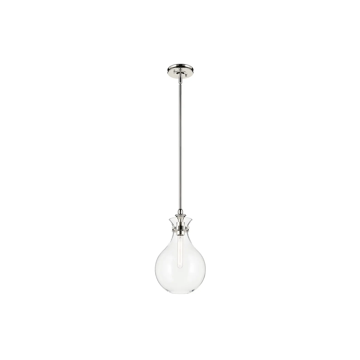Kichler Laria 1-light pendant with polished nickel finish and clear glass