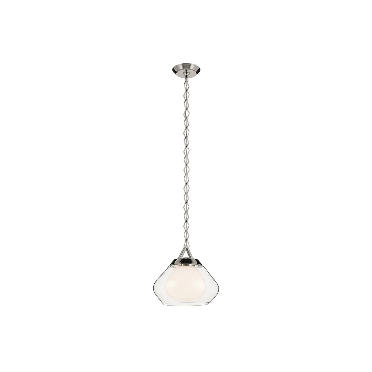 Kichler Nella 1-light pendant in 12-inch with polished nickel finish