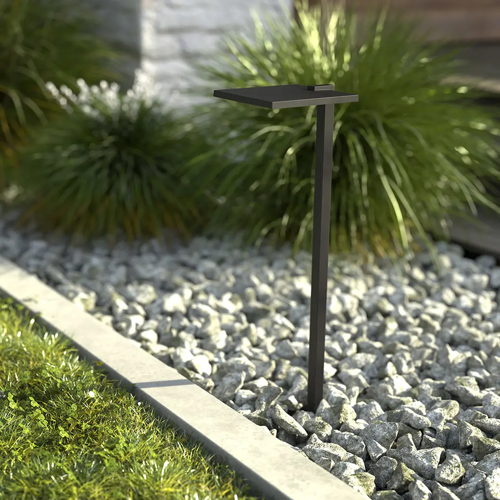Kichler Shallow Shade LED PathLight Textured Black outside