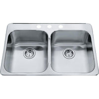 STEEL QUEEN DROP IN DOUBLE BOWL STAINLESS STEEL KITCHEN SINK - robinsonco.ca