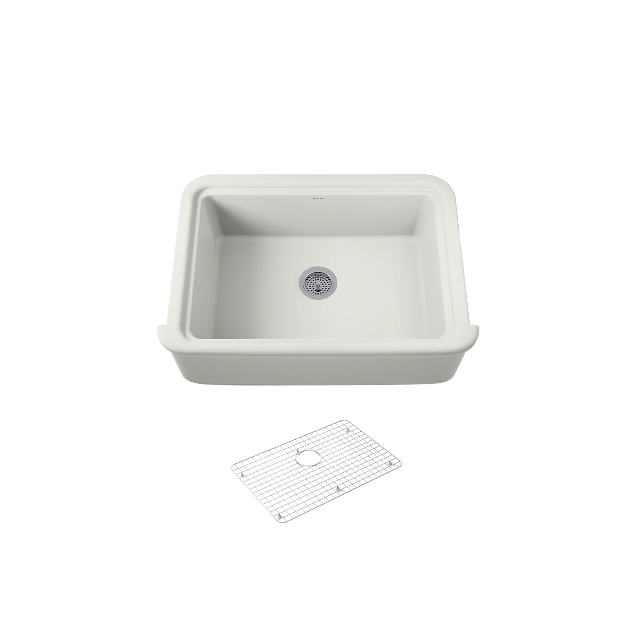 Audrine™ undermount single-bowl farmhouse kitchen sink by Kohler in white