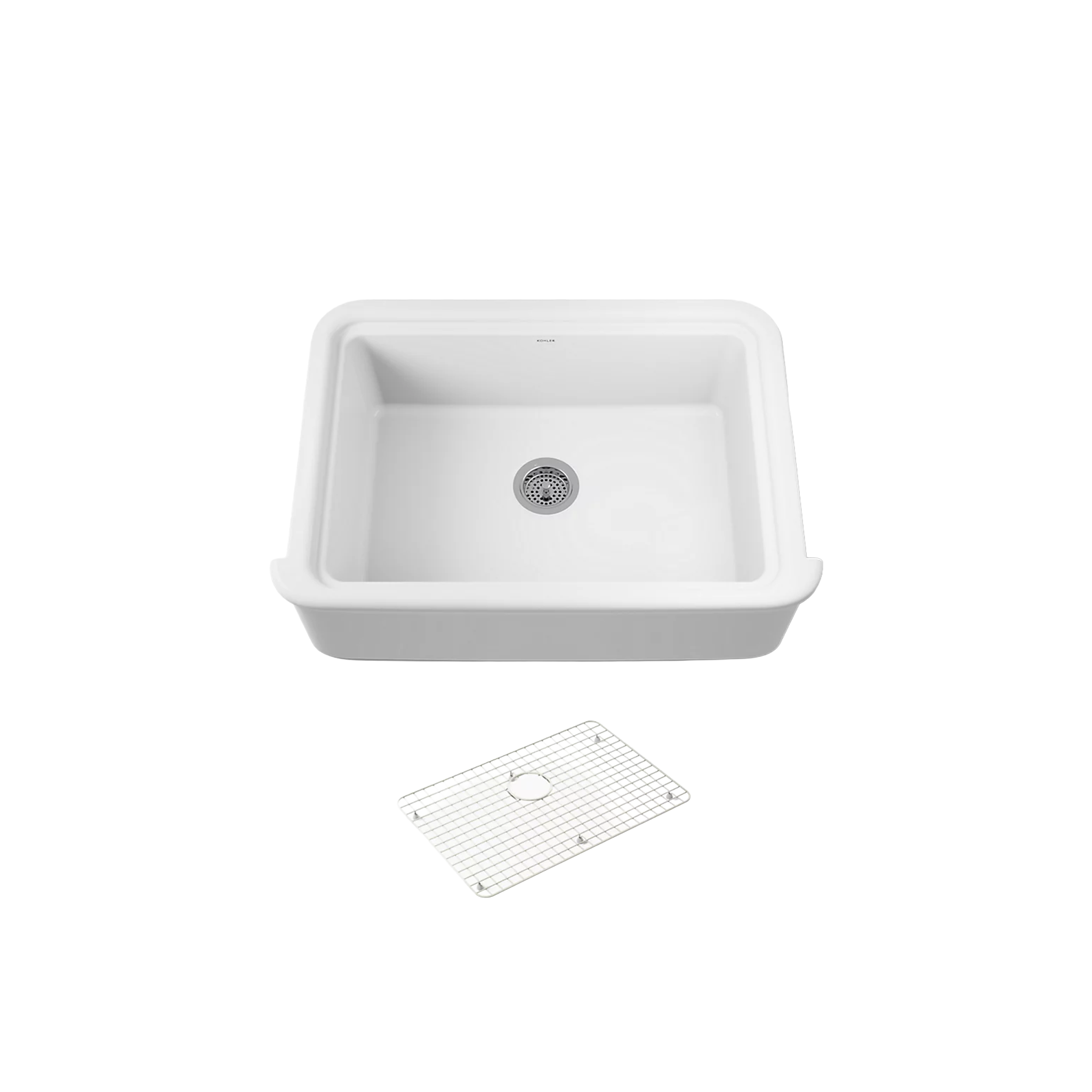 Audrine™ undermount single-bowl farmhouse kitchen sink in white by Kohler