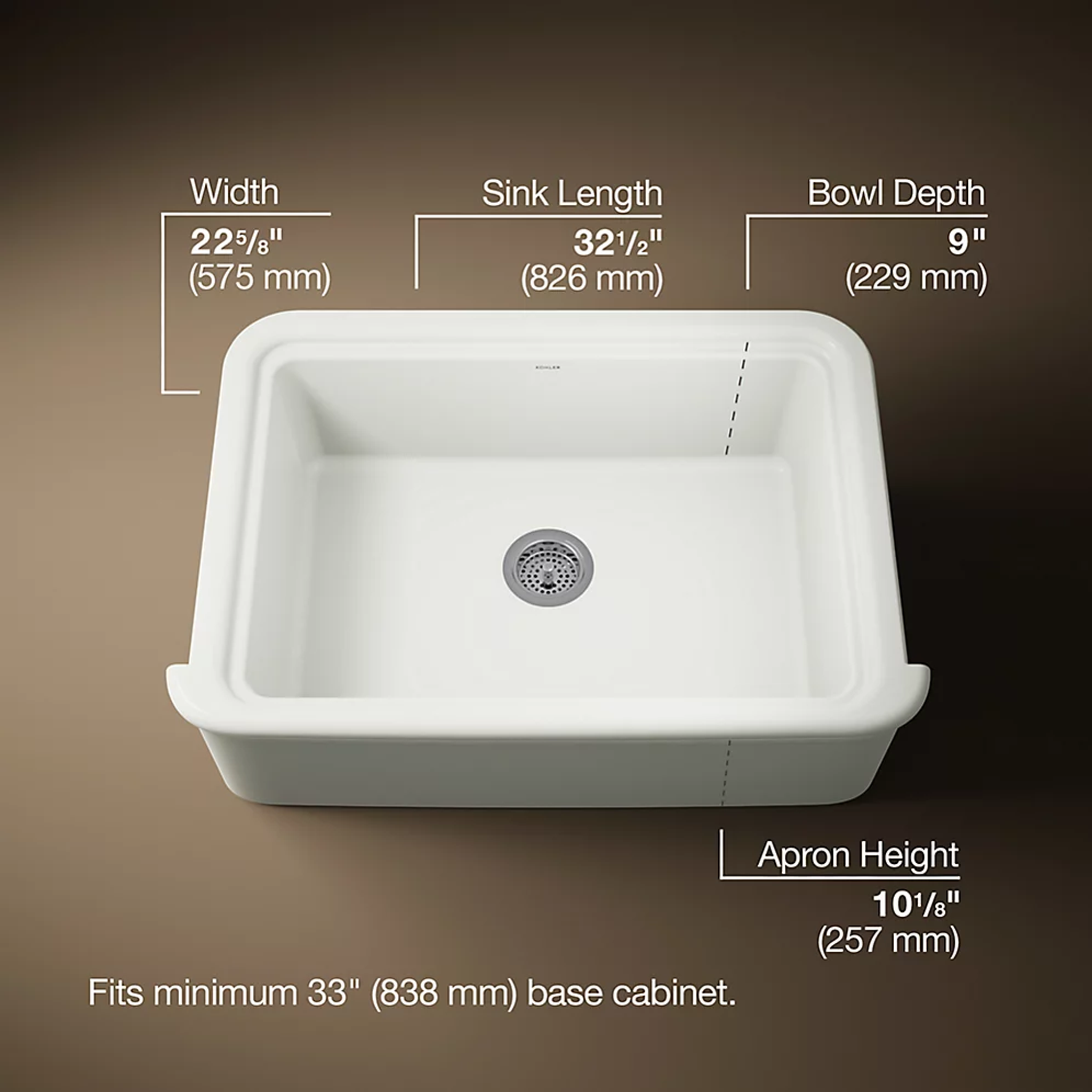 Audrine™ undermount single-bowl farmhouse kitchen sink by Kohler