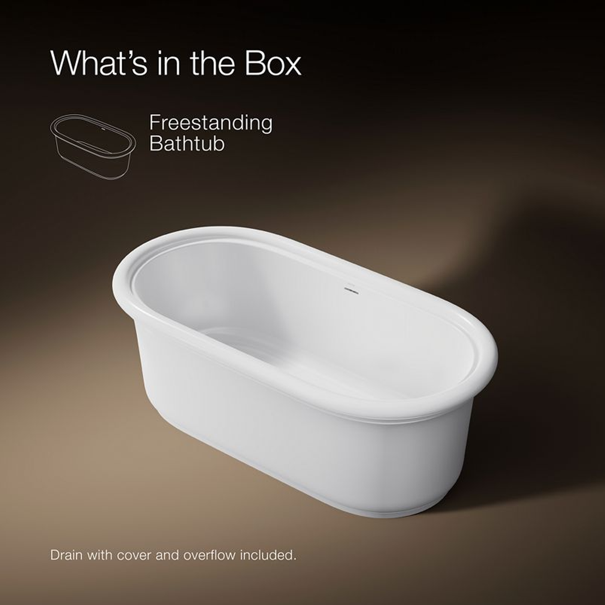 Claude™ freestanding bathtub in white finish by Kohler