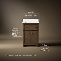 Claude™ bathroom vanity cabinet by Studio McGee from Kohler with countertop and sink