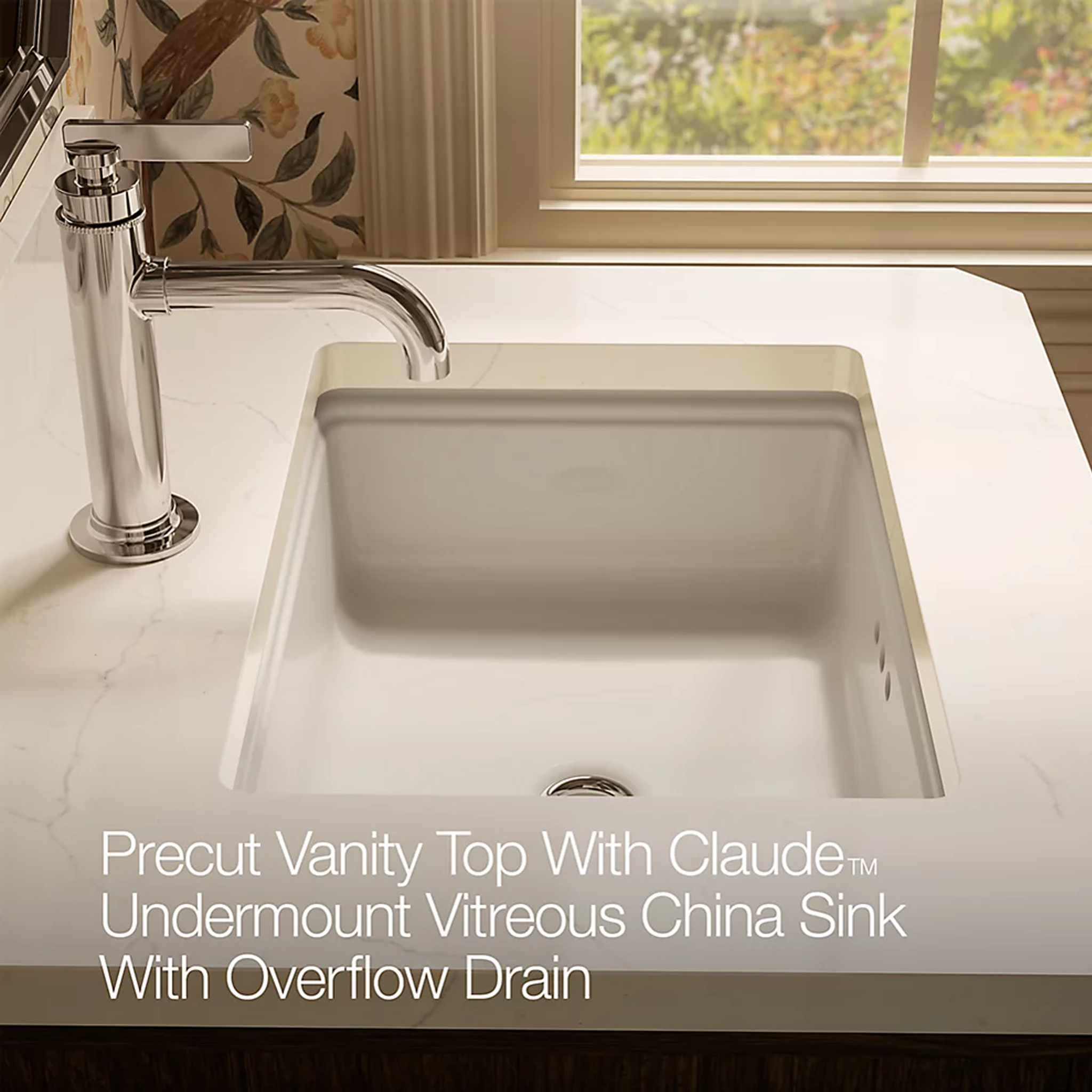Claude bathroom vanity cabinet by Kohler with vitreous china sink