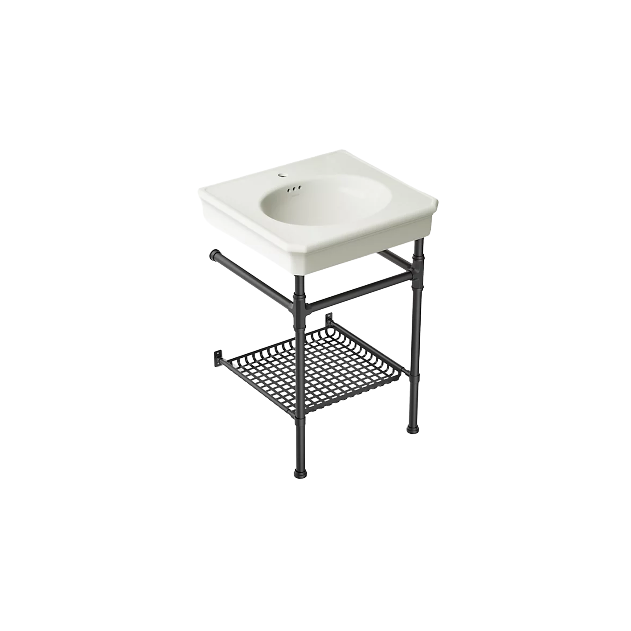Claude™ console table bathroom sink by Studio McGee with matte black frame by Kohler