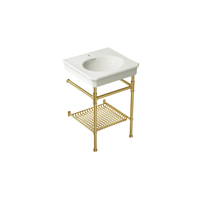 Claude™ Console Table Bathroom Sink by Studio McGee with brass frame by Kohler