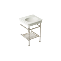 CLAUDE™ Console Table Bathroom Sink by Studio McGee in vibrant brushed nickel by Kohler