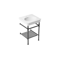 CLAUDE™ Console Table Bathroom Sink by Studio McGee from Kohler in white with black frame