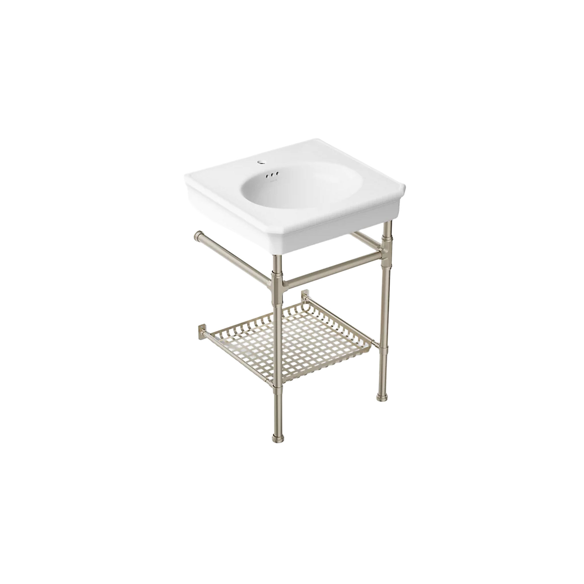 CLAUDE™ console table bathroom sink by Kohler in white with brushed nickel frame