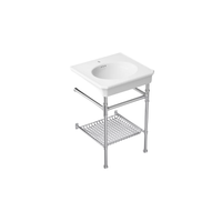 Claude™ Console Table Bathroom Sink by Studio McGee from Kohler in white with Polished Chrome frame
