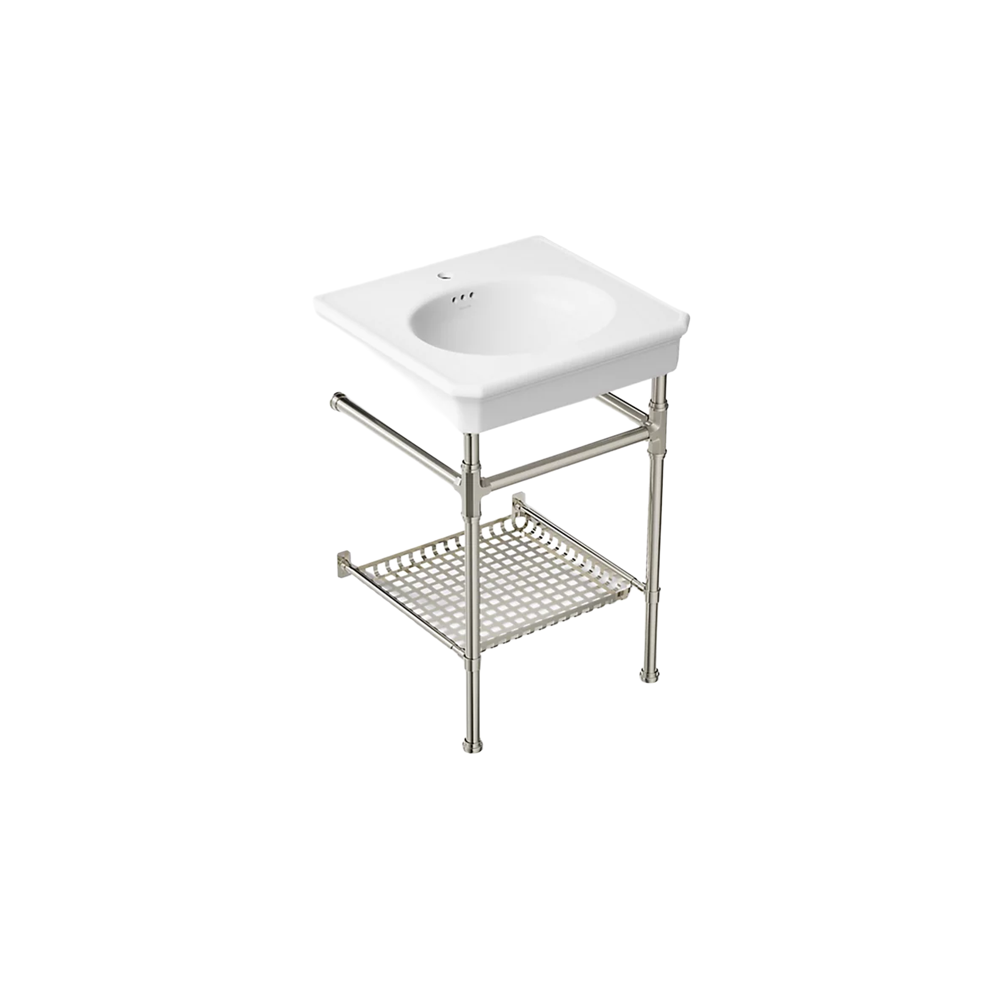CLAUDE™ console table bathroom sink with polished nickel frame by Kohler